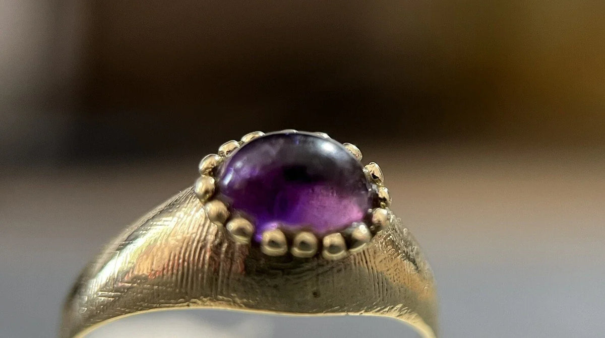 333 Gold Ring Mit Amethyst Vintage Gr. 56 Gelbgold 8 Karat Damen Ring