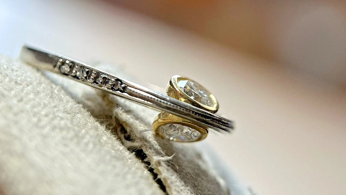 Einzigartiger 950 Platin Ring mit 2x 0,37 Carat Brillanten Gr. 51