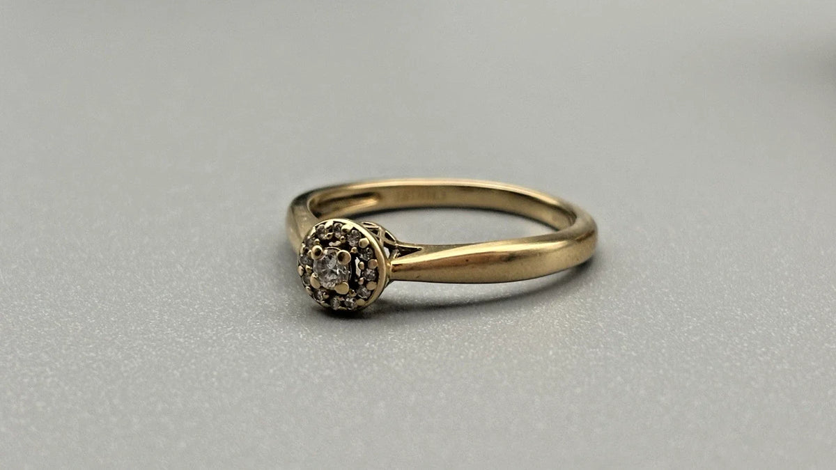8 Karat Gold Ring mit Brillanten „CHRIST“ Gelbgold 333 Gr. 53 Damen