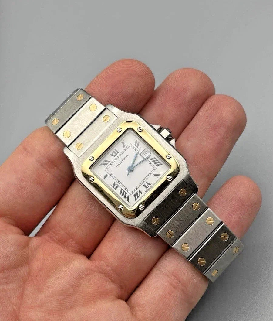 Cartier Santos Carrée Automatik AC23.80 Stahl/18K Gold Frisch Revidiert Box