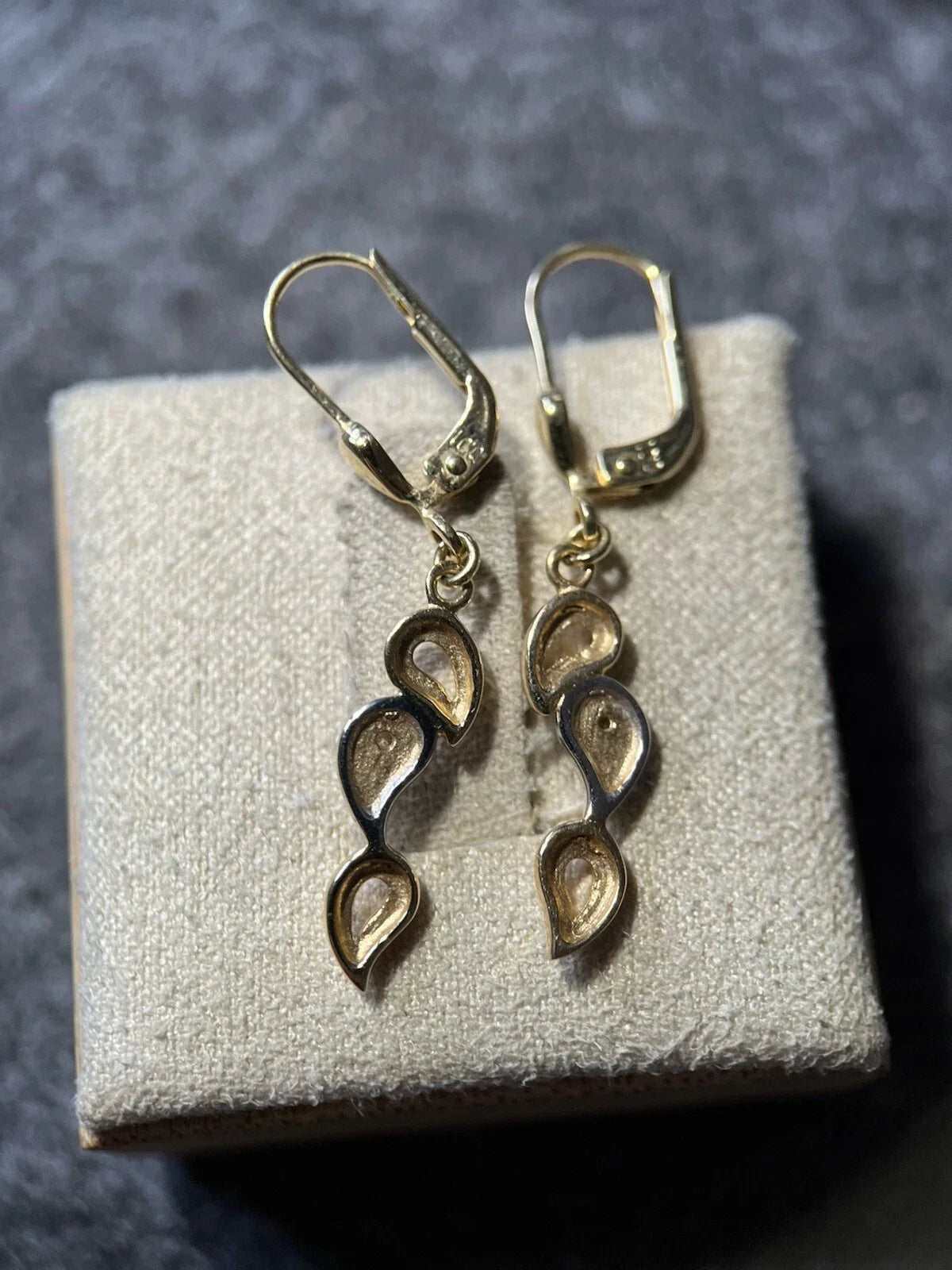 585 Gold Ohrringe 14 Karat Mit Diamanten Tropfen Form Gold 14 Karat