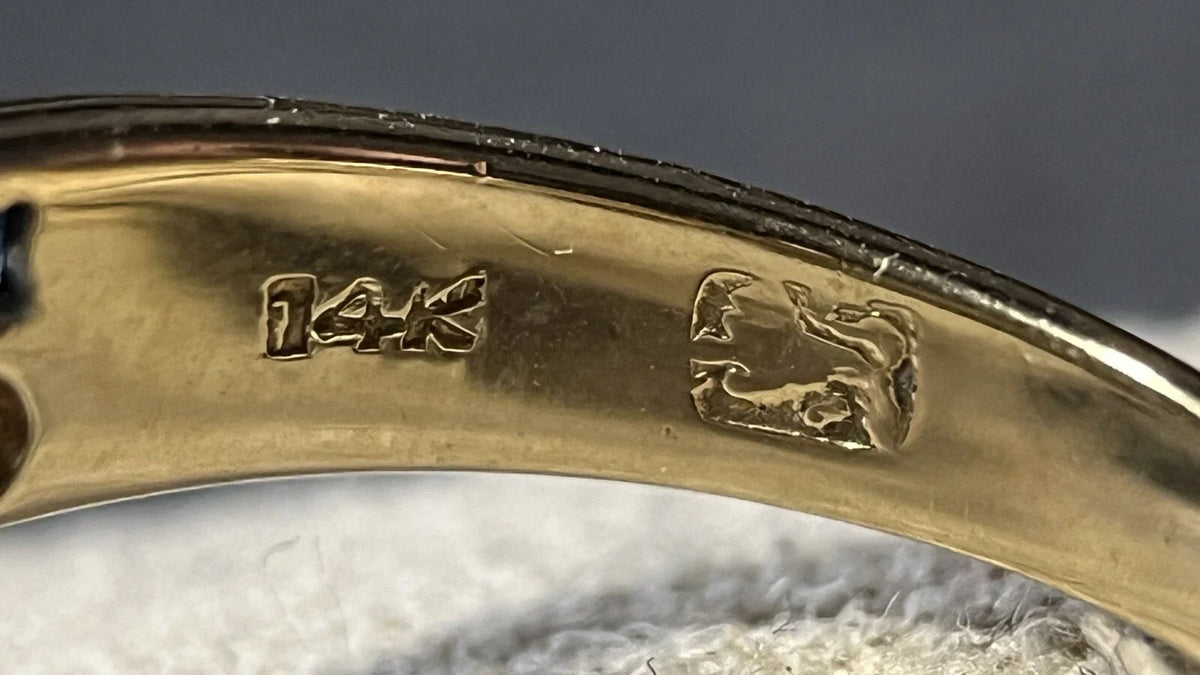 14 Karat Gold Ring Mit Saphir, Smaragd & Diamanten Gr. 54 Gelbgold 585