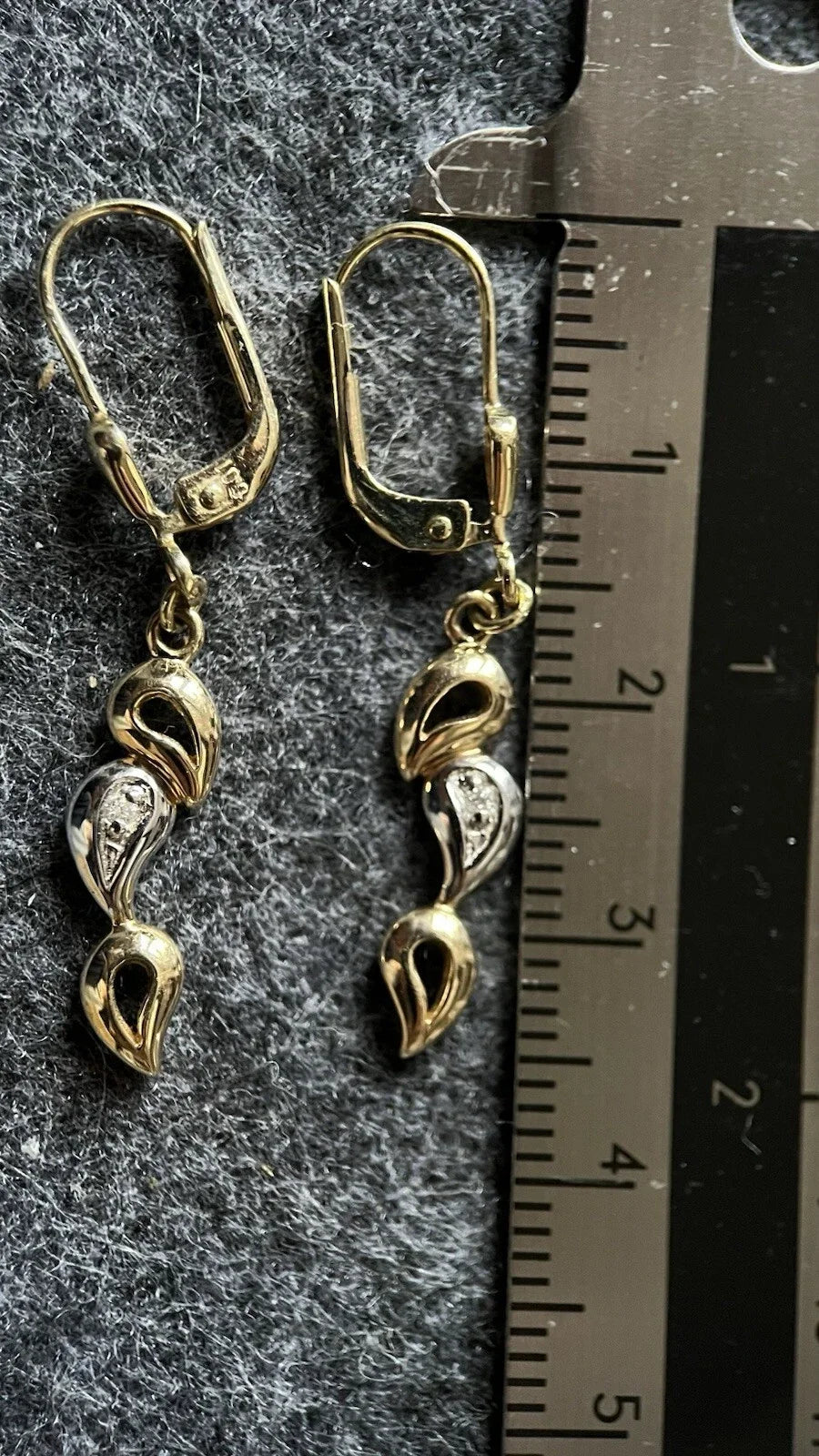 585 Gold Ohrringe 14 Karat Mit Diamanten Tropfen Form Gold 14 Karat