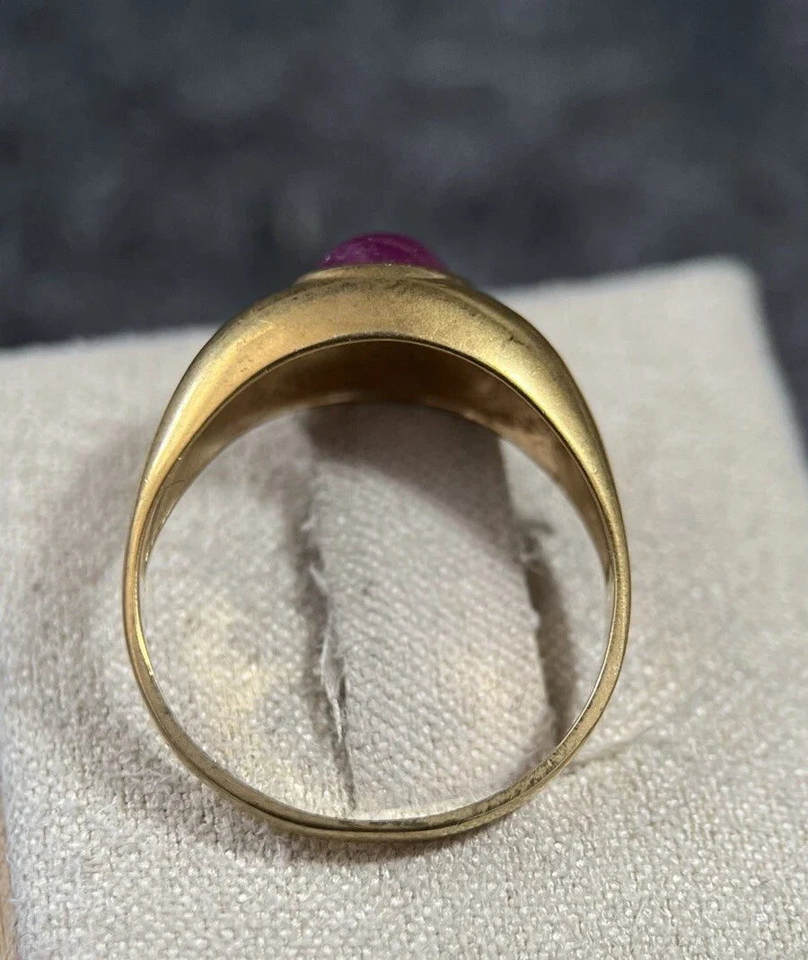 333 Gold Ring Mit Rubin & Diamanten Gelbgold 8 Karat Gr. 56,5 2,3g