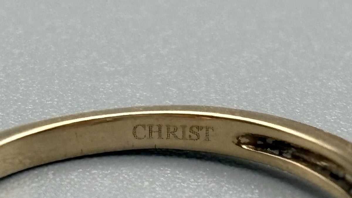 8 Karat Gold Ring mit Brillanten „CHRIST“ Gelbgold 333 Gr. 53 Damen