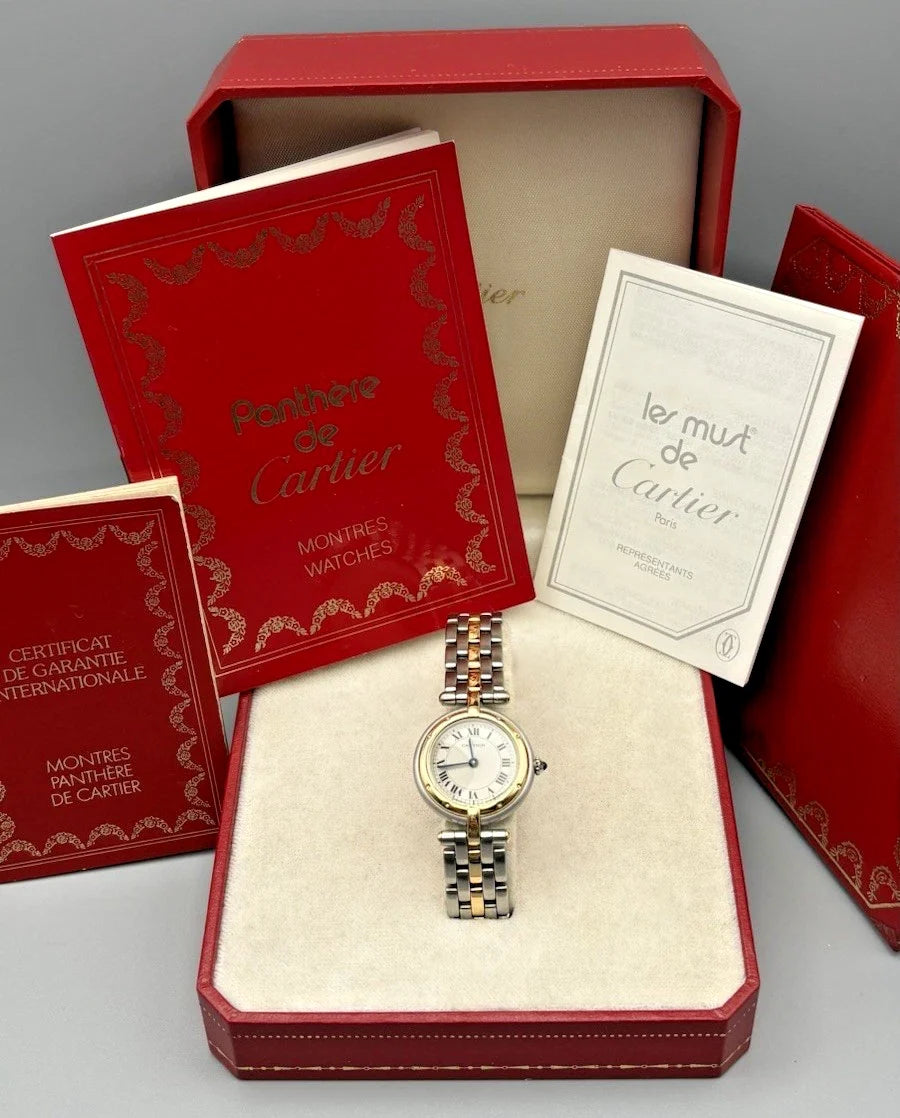 Cartier Panthere Vendome Lady Stahl/Gold - Ref. 66920 Fullset 1988 TOP Zustand