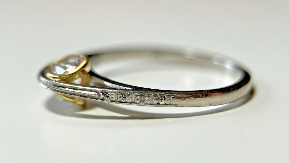 Einzigartiger 950 Platin Ring mit 2x 0,37 Carat Brillanten Gr. 51