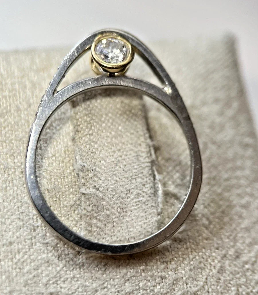 Einzigartiger 950 Platin Ring mit 2x 0,37 Carat Brillanten Gr. 51