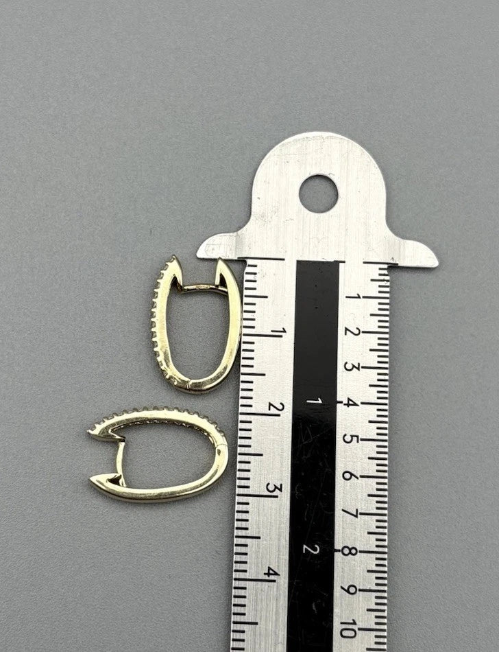 14 Karat Gold Creolen Ohrringe 585 Gelbgold Diamanten