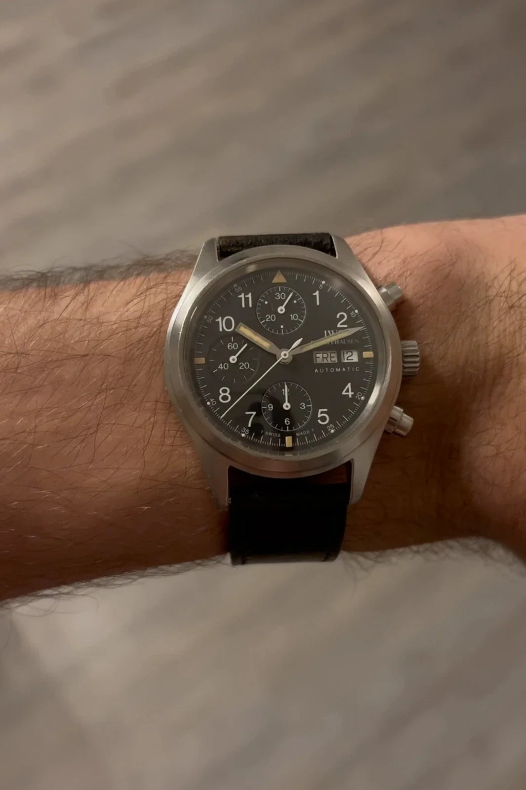 IWC FLIEGERCHRONO AUTOMATIK HERREN UHR 40MM IWC 3706 Tritium Zifferblatt