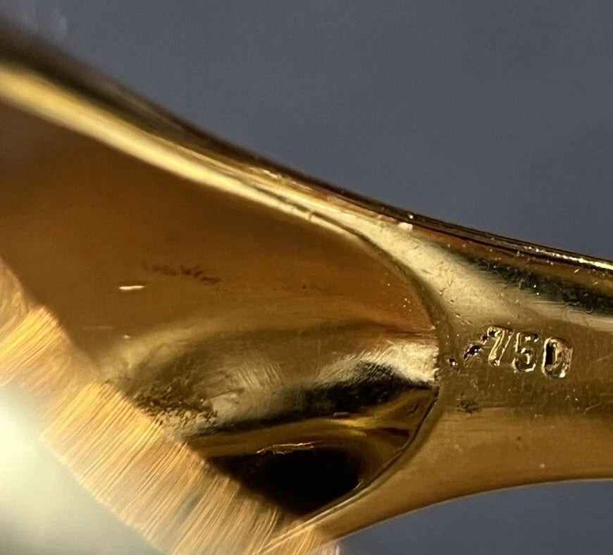 18 Karat Gold Siegelring Lagenstein Buchstaben „AJ“ 750 Gelbgold Massiv 7 Gramm
