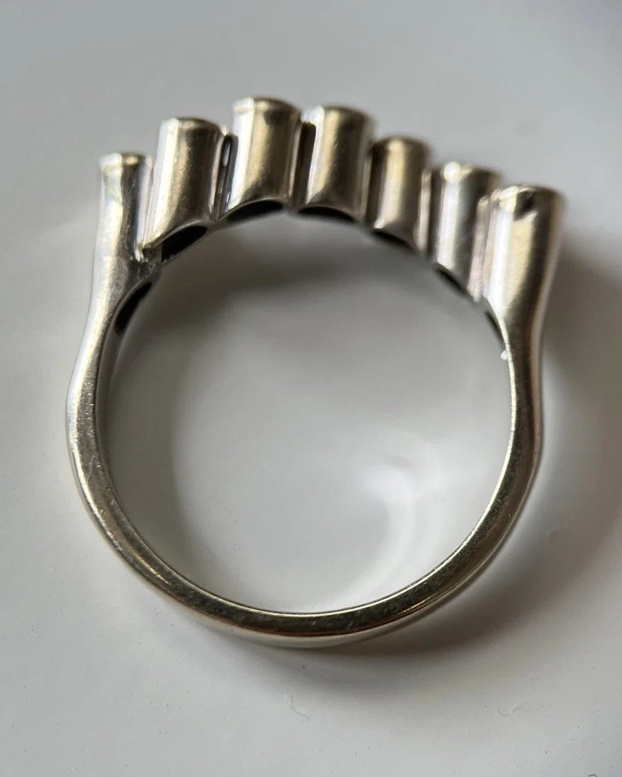 14 Karat Weißgold Brillant Ring 7 Brillanten 0,42 Carat 585 Gold Gr. 54