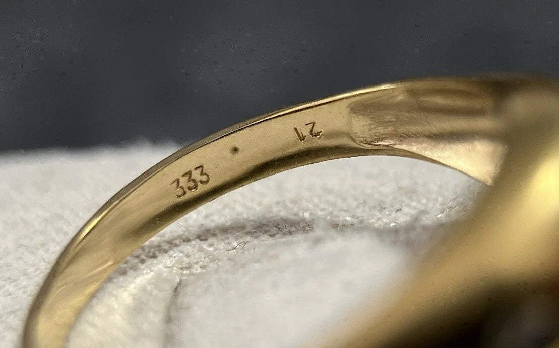 333 Gold Ring Mit Rubin & Diamanten Gelbgold 8 Karat Gr. 56,5 2,3g