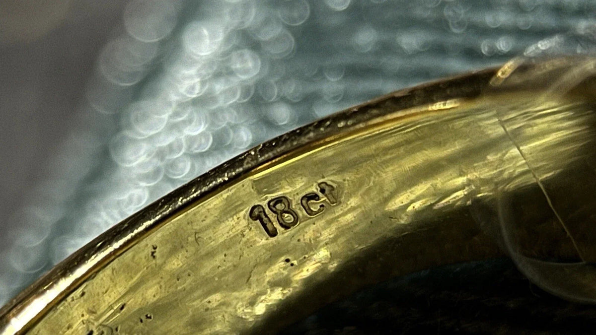 18 Karat Gold Ring Mit Smaragd & 4 Brillanten Gr. 56,5 750 Gelbgold 7,6 Gramm