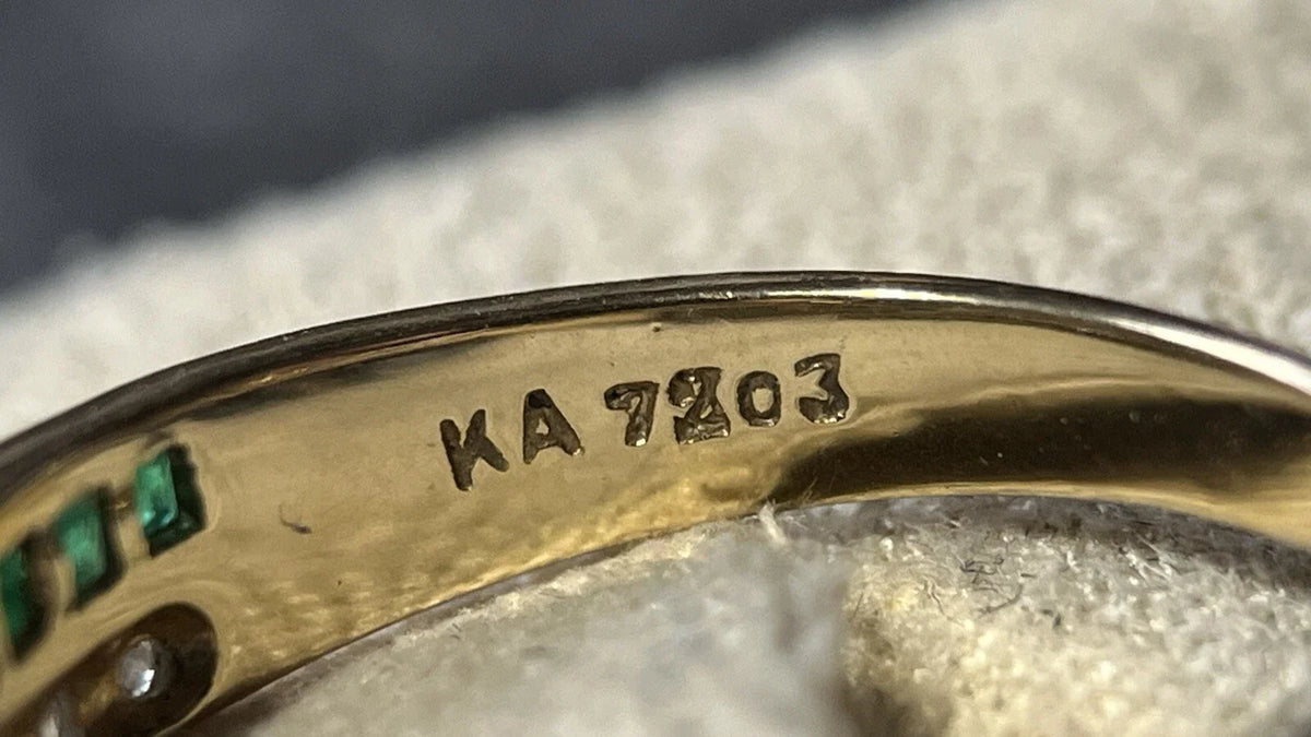 14 Karat Gold Ring Mit Saphir, Smaragd & Diamanten Gr. 54 Gelbgold 585