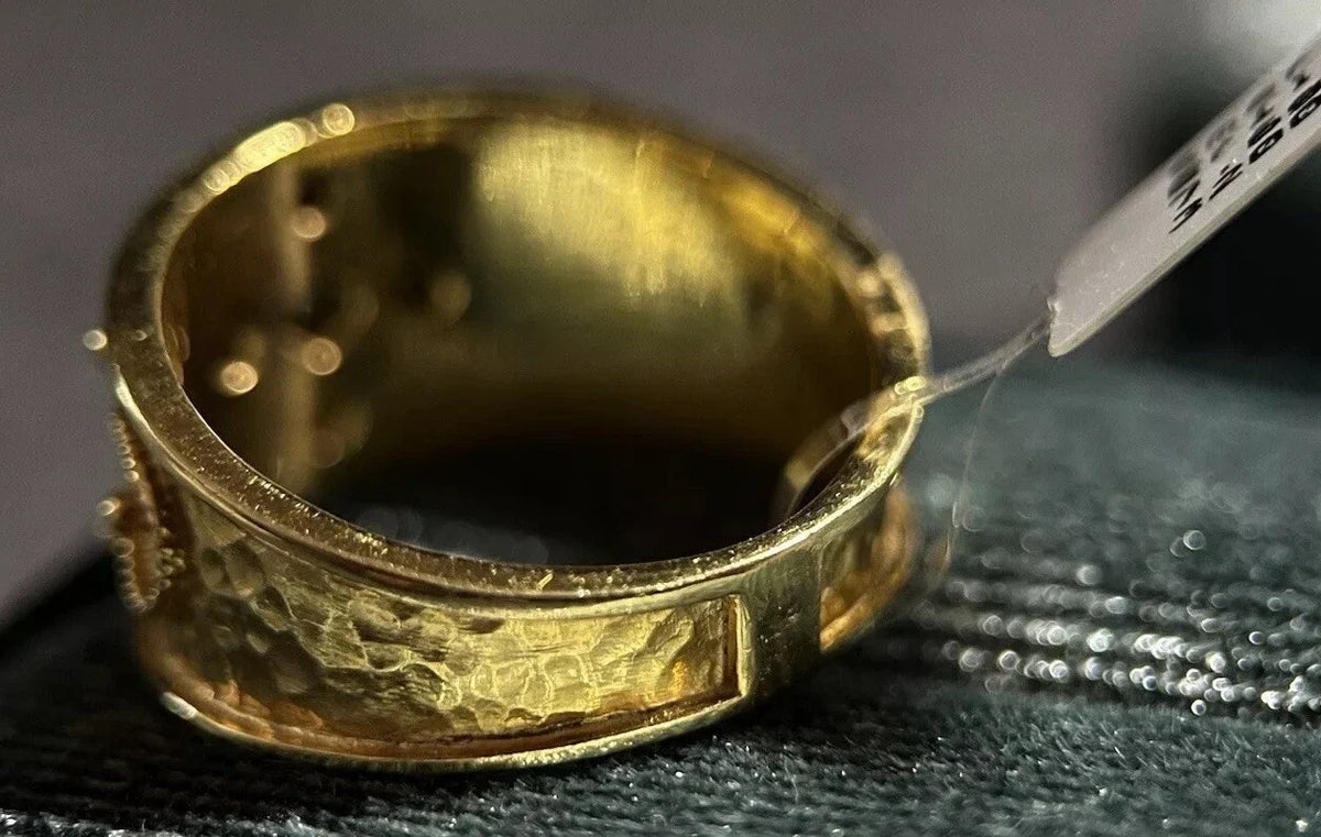 18 Karat Gold Ring Mit Smaragd & 4 Brillanten Gr. 56,5 750 Gelbgold 7,6 Gramm