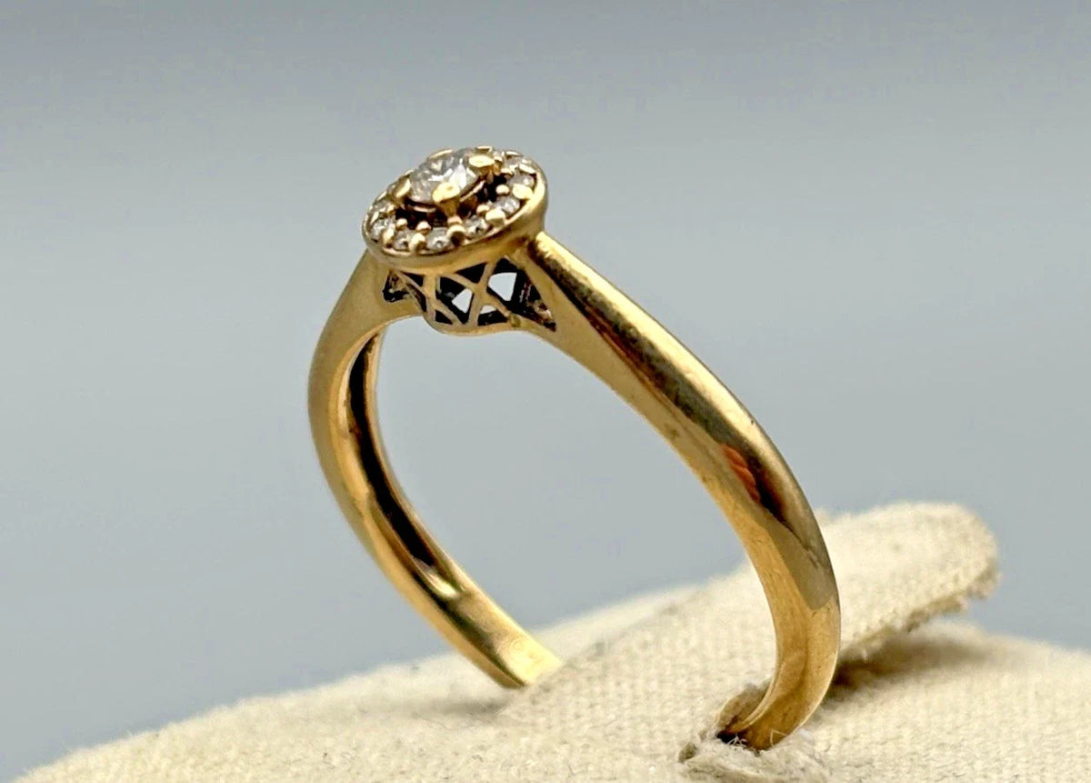 8 Karat Gold Ring mit Brillanten „CHRIST“ Gelbgold 333 Gr. 53 Damen