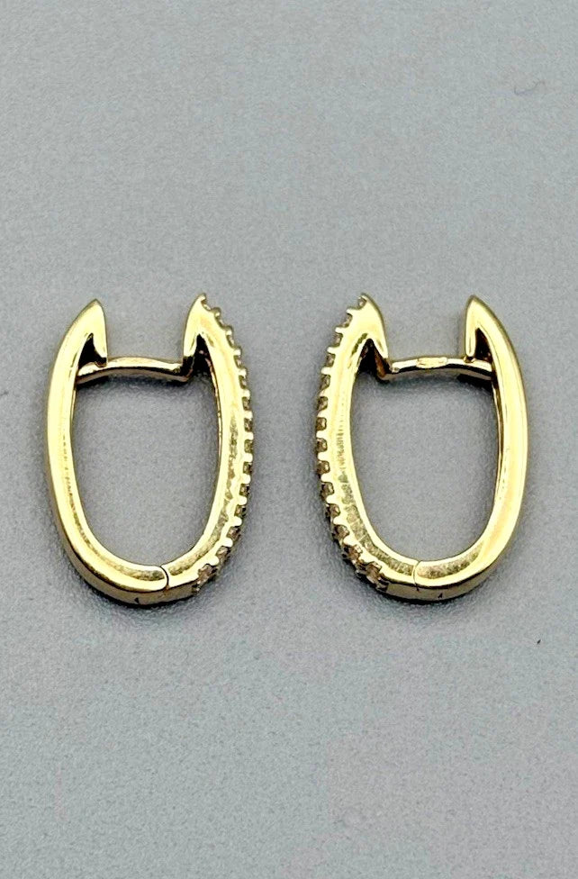 14 Karat Gold Creolen Ohrringe 585 Gelbgold Diamanten