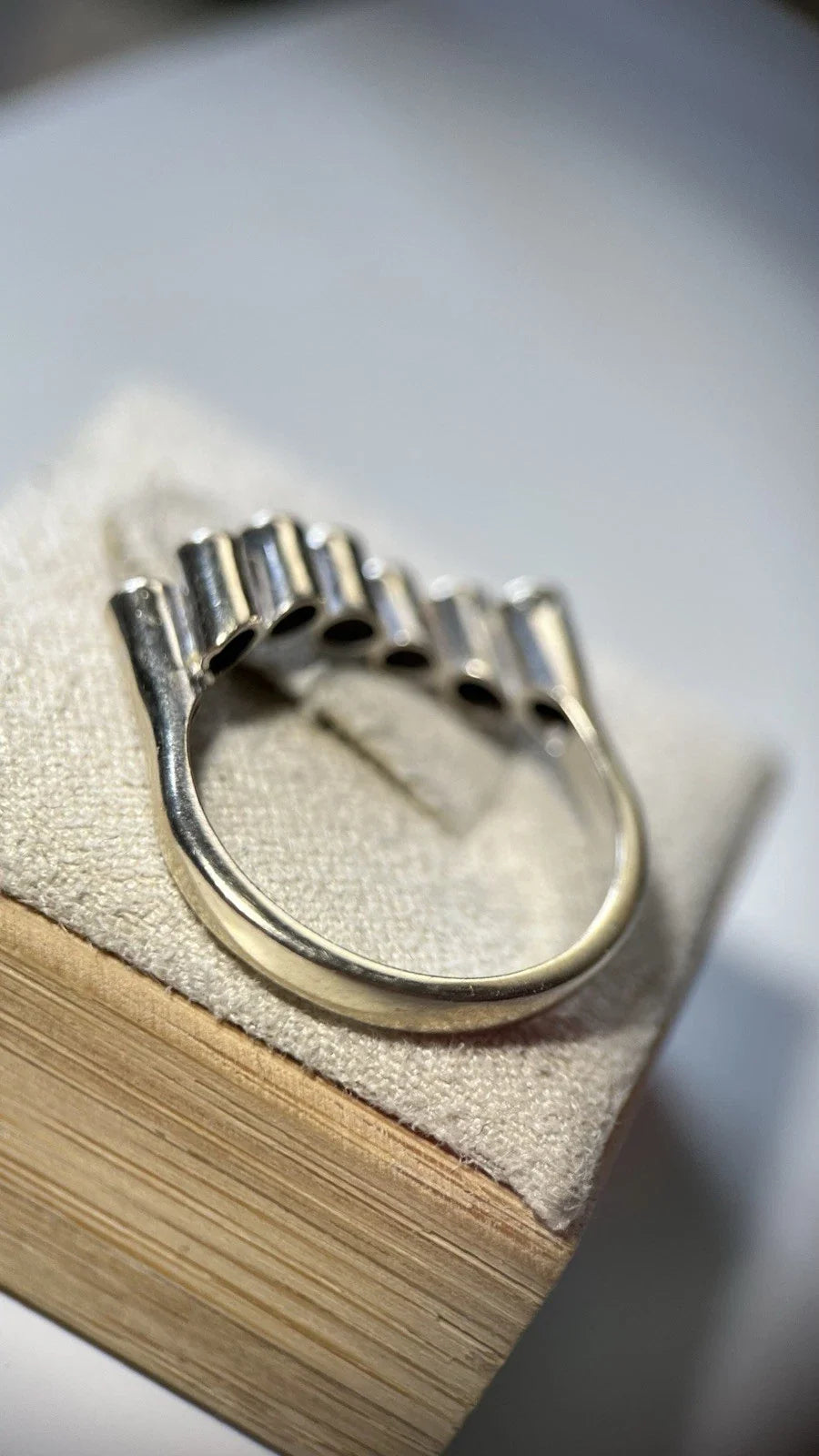 14 Karat Weißgold Brillant Ring 7 Brillanten 0,42 Carat 585 Gold Gr. 54