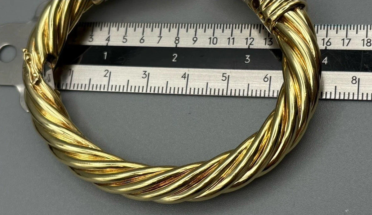 Wempe Atelier 18K Gold Vintage Armreif 750 Gelbgold Gestempelt Herzen Brillanten