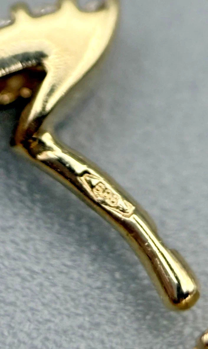 14 Karat Gold Creolen Ohrringe 585 Gelbgold Diamanten
