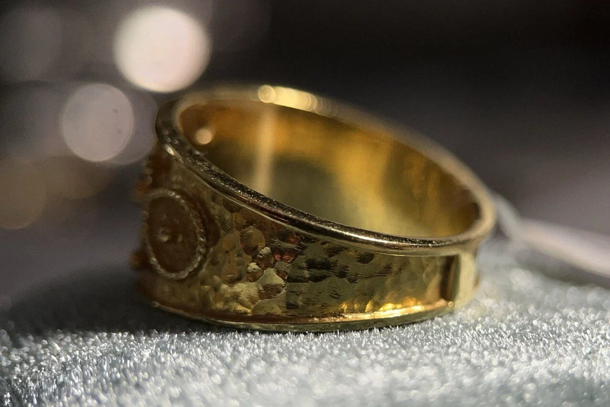 18 Karat Gold Ring Mit Smaragd & 4 Brillanten Gr. 56,5 750 Gelbgold 7,6 Gramm