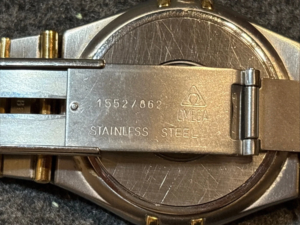 Omega Constellation Ref.1552/862 Datum Edelstahl Silber Gold Quarz Herrenuhr