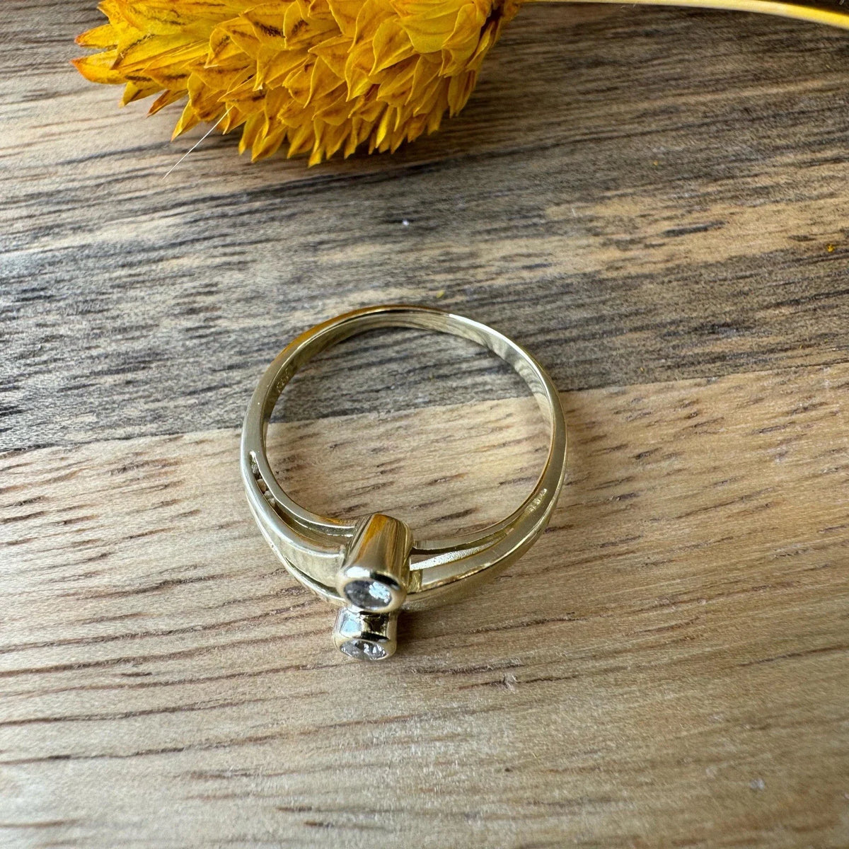 585 Gold Ring Mit Brillianten ca. 0,15 ct TWSI Gr. 54 Gelbgold Damen 14 Karat