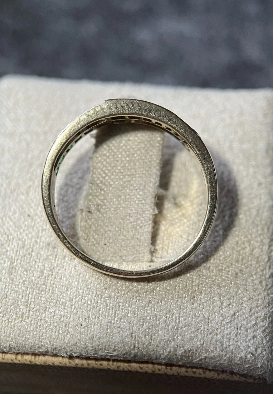 14 Karat Gold Ring Mit Saphir, Smaragd & Diamanten Gr. 54 Gelbgold 585