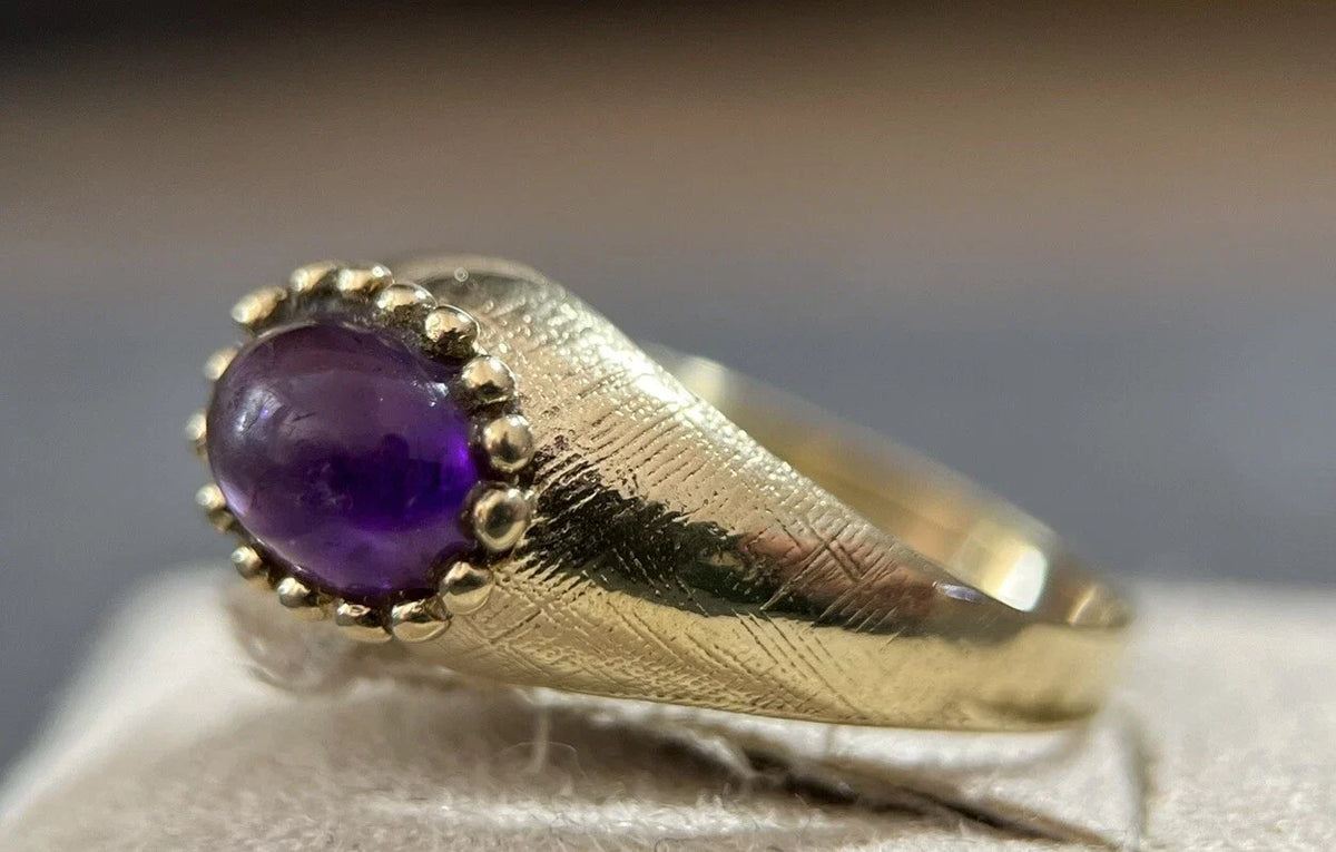 333 Gold Ring Mit Amethyst Vintage Gr. 56 Gelbgold 8 Karat Damen Ring